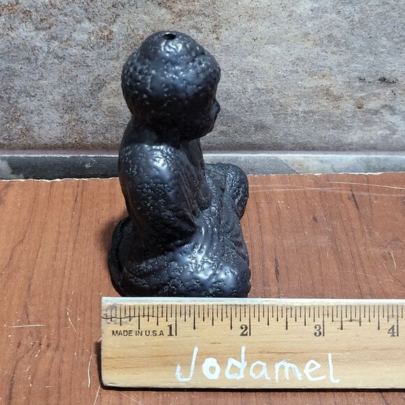 Enesco Ceramic Clay Pottery Dark Gray Black Zen Meditation Buddha Incense Holder - Picture 11 of 12
